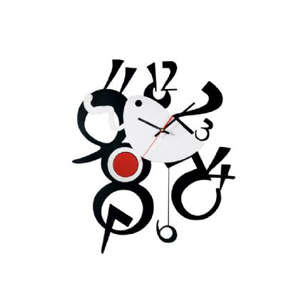 IL70094  Infinity Picasso Clock Black/Silver/Red